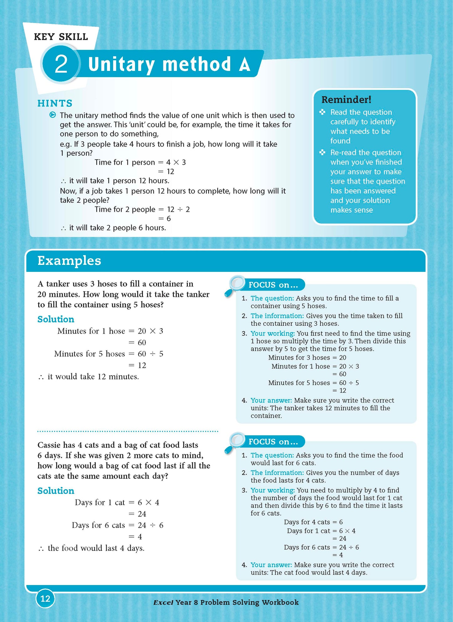 Excel Essential Skills - Problem Solving Workbook Year 8