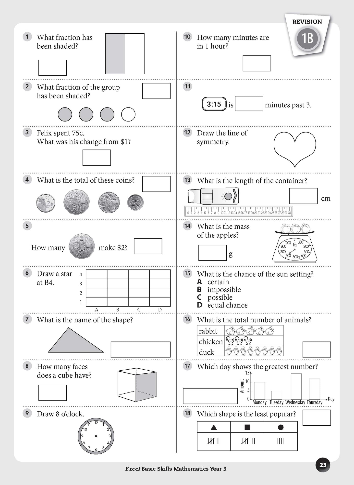 Excel Basic Skills - Mathematics Year 3