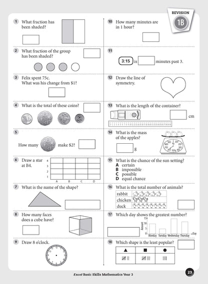Excel Basic Skills - Mathematics Year 3