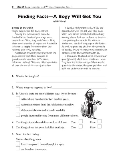 Excel Basic Skills - Comprehension and Written Expression Year 4