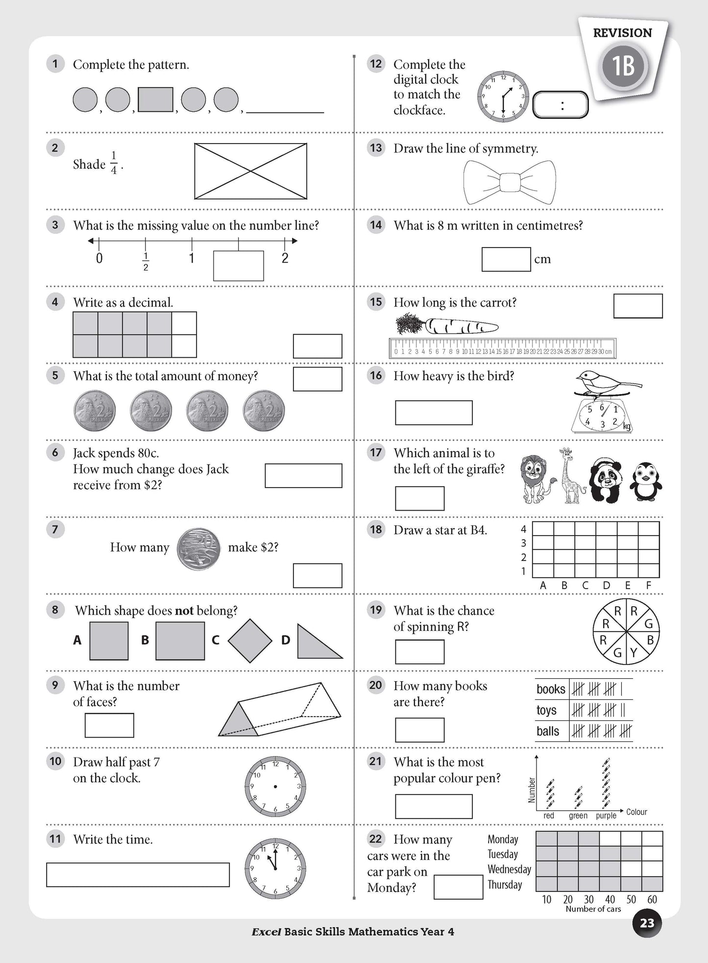 Excel Basic Skills - Mathematics Year 4