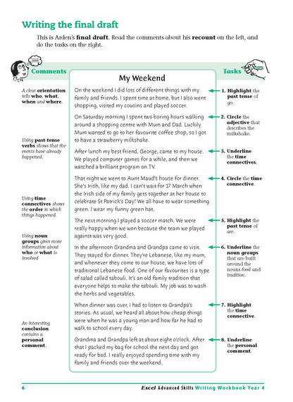 Excel Advanced Skills - Writing Workbook Year 4