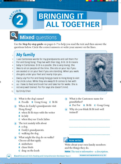 Excel Advanced Skills - Reading and Comprehension Workbook Year 2