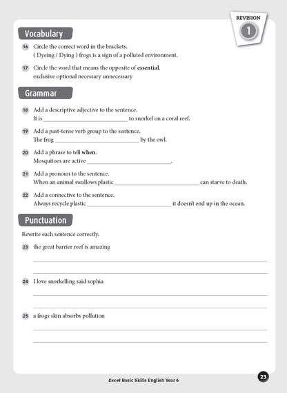 Excel Basic Skills - English Year 6