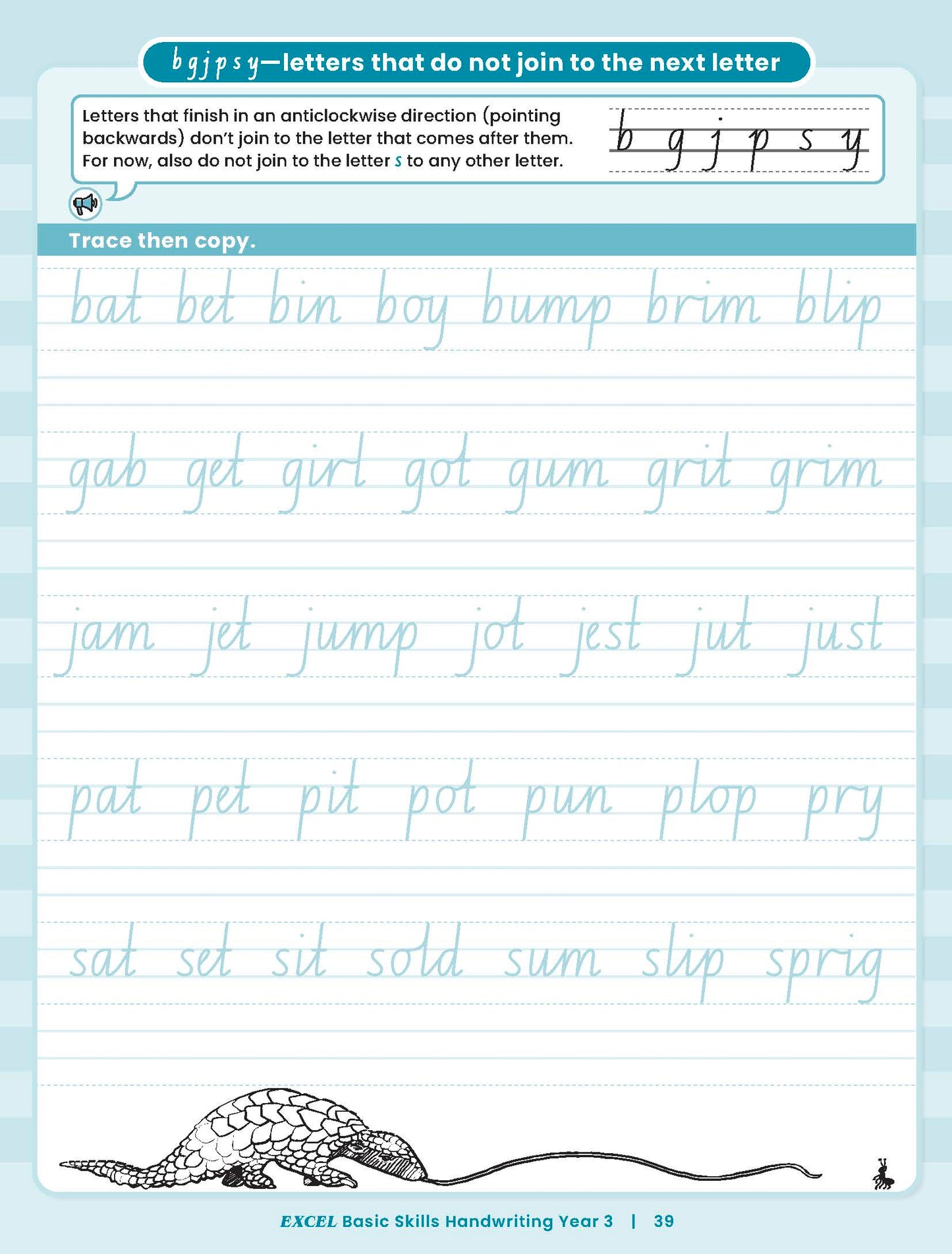 Excel Basic Skills - Handwriting Year 3