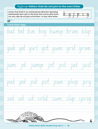 Excel Basic Skills - Handwriting Year 3