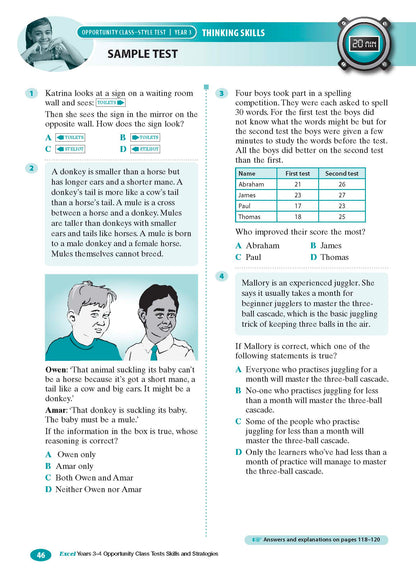 Excel Test Skills - Opportunity Class Tests Skills and Strategies Years 3-4