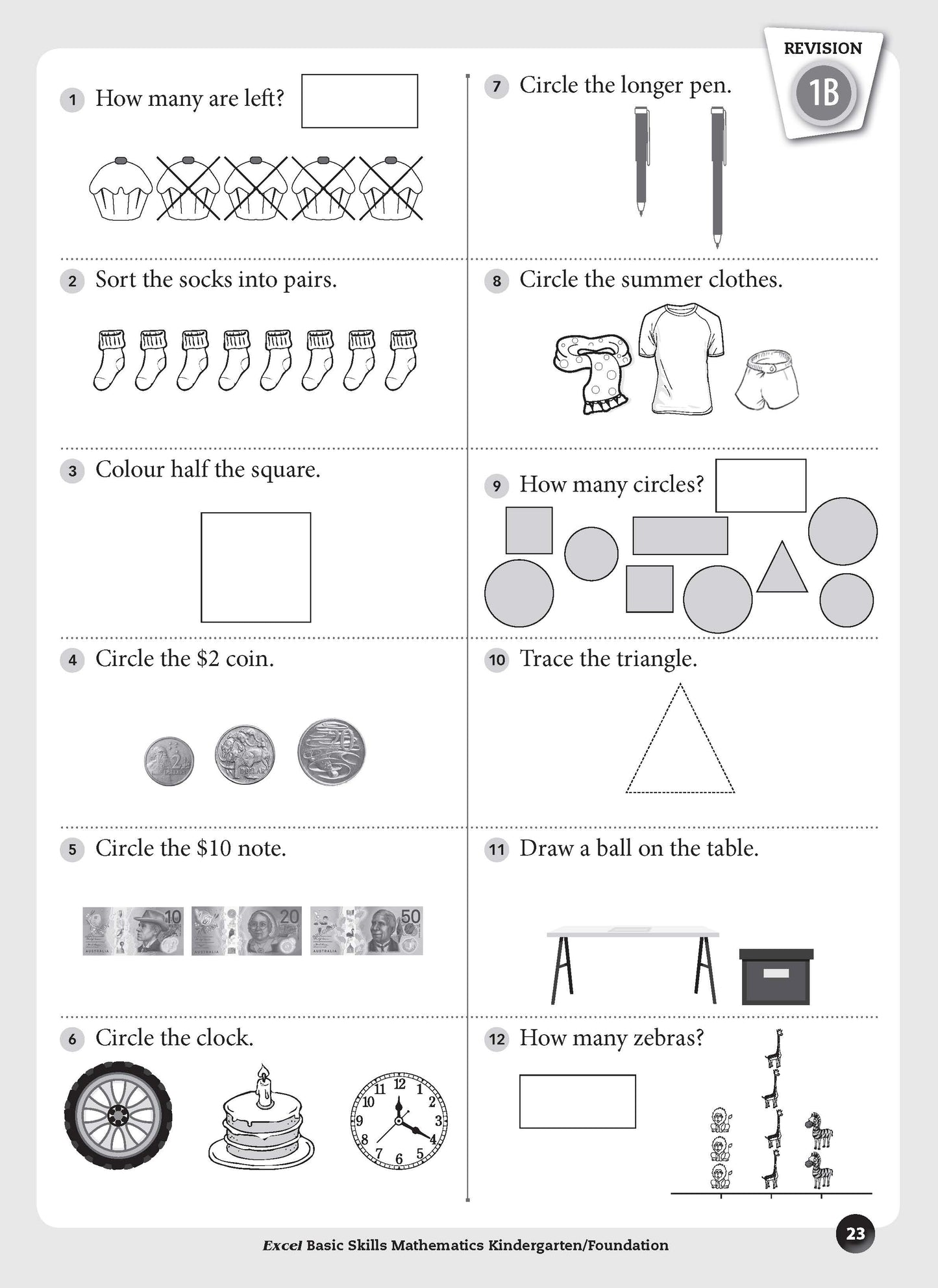 Excel Basic Skills - Mathematics Kindergarten/Foundation