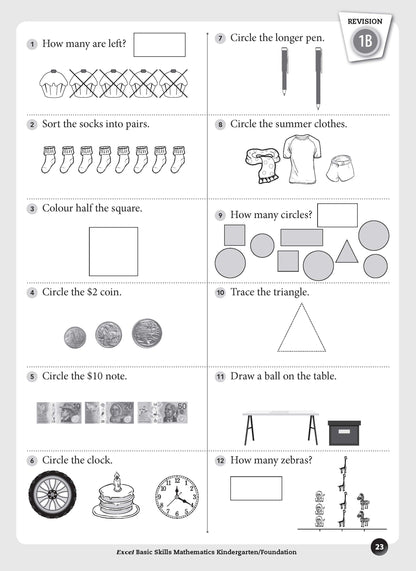 Excel Basic Skills - Mathematics Kindergarten/Foundation