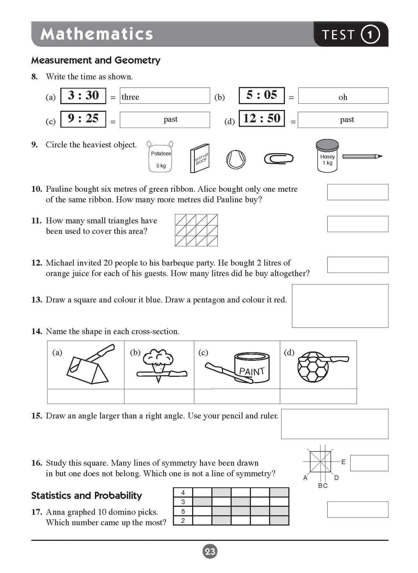 Excel Basic Skills - English and Mathematics Year 3