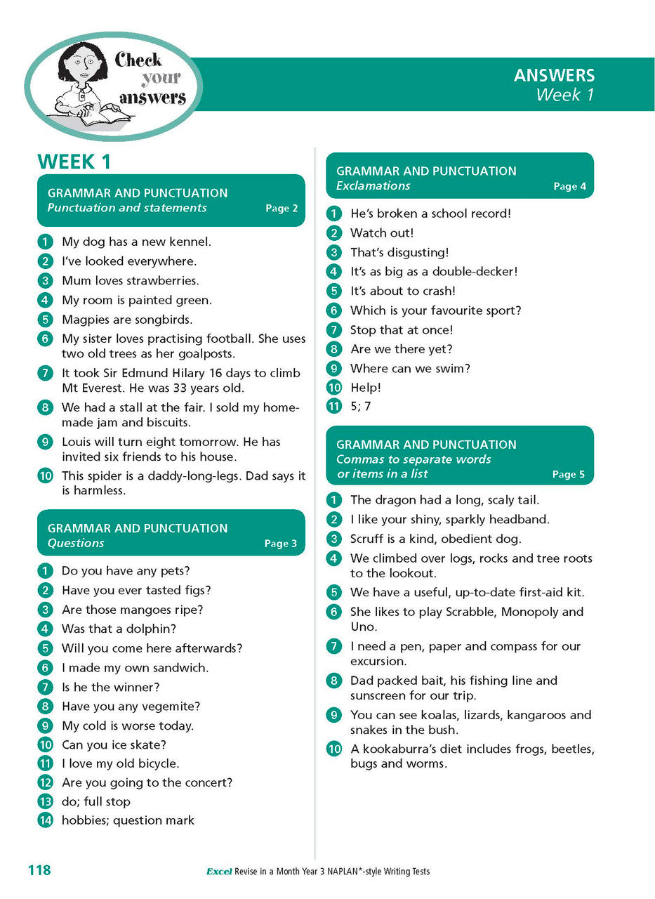 Excel Revise in a Month Year 3 NAPLAN*-style Writing Tests