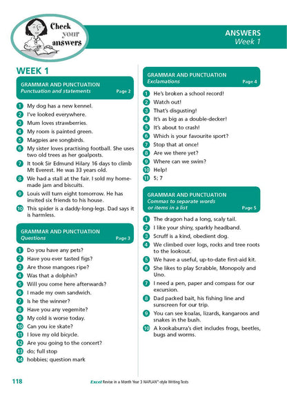 Excel Revise in a Month Year 3 NAPLAN*-style Writing Tests
