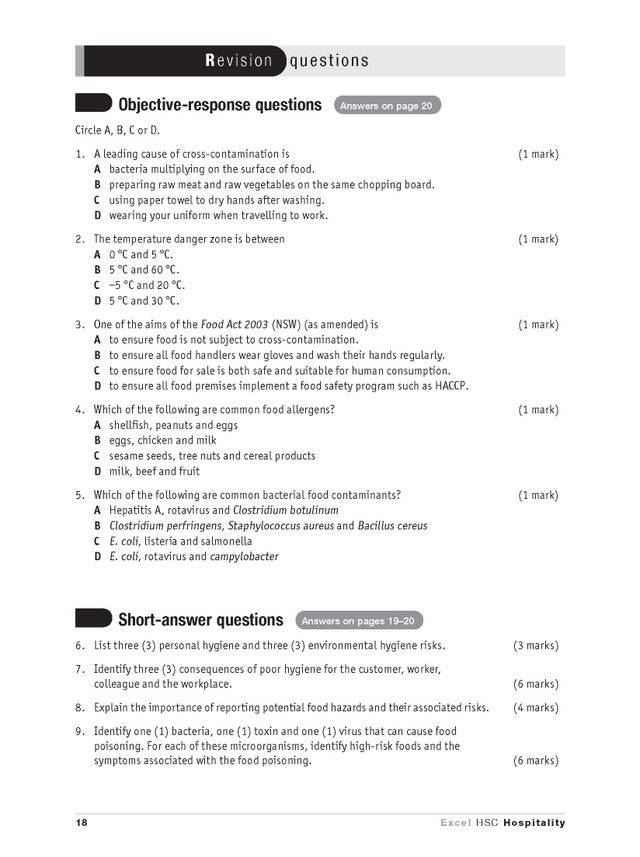 Excel HSC Year 12 Hospitality Study Guide