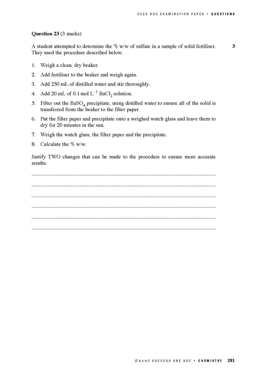 Excel Success One HSC Year 12 Chemistry (2026 Edition)