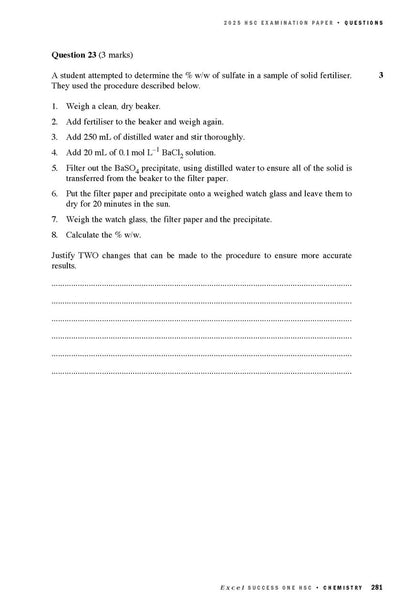 Excel Success One HSC Year 12 Chemistry (2026 Edition)