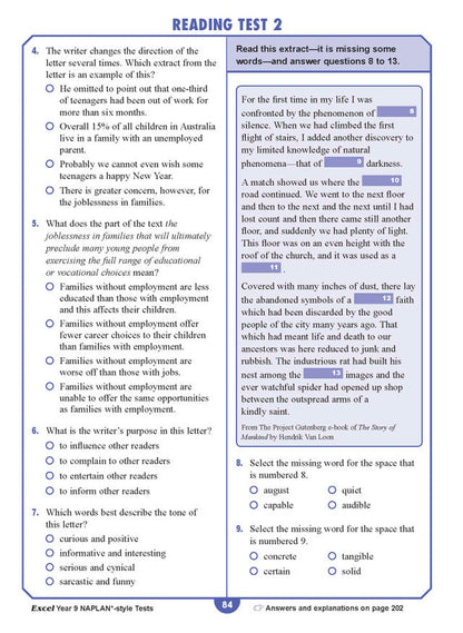 Excel Year 9 NAPLAN*-style Tests