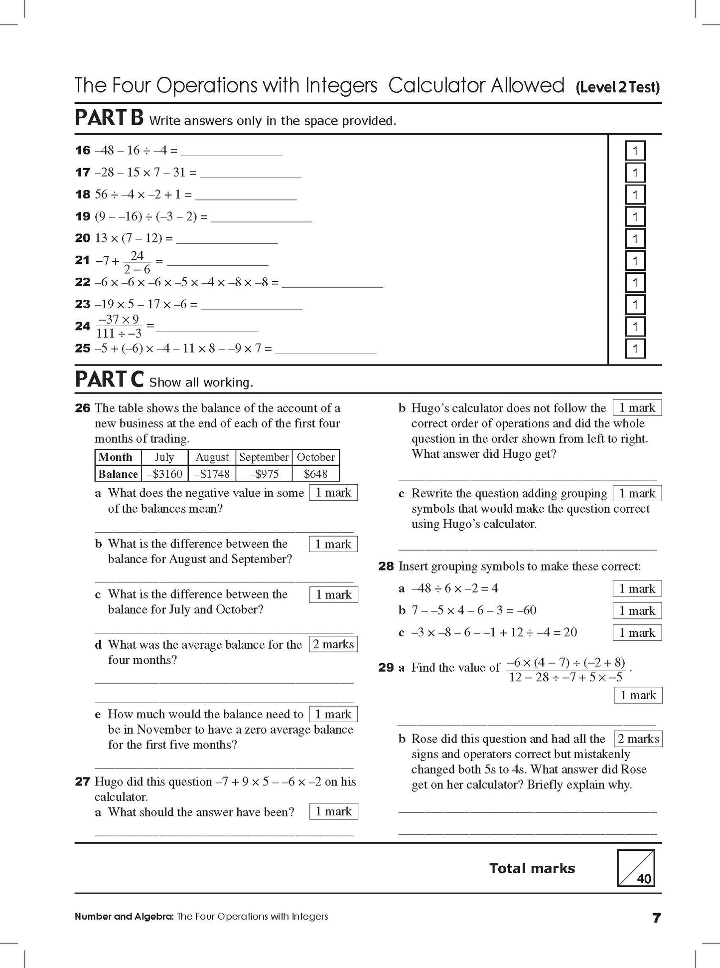 Excel Tests - Mathematics Practice Tests Year 8