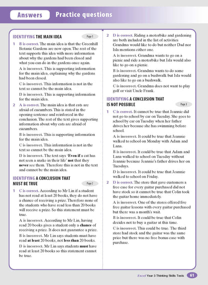 Excel Test Skills - Thinking Skills Tests Year 3