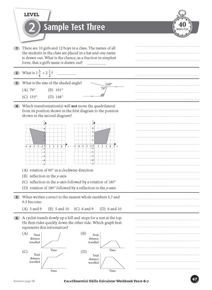 Excel Essential Skills - Calculator Workbook Years 6-7