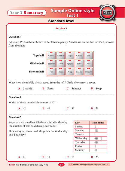 Excel Year 3 NAPLAN*-style Numeracy Tests