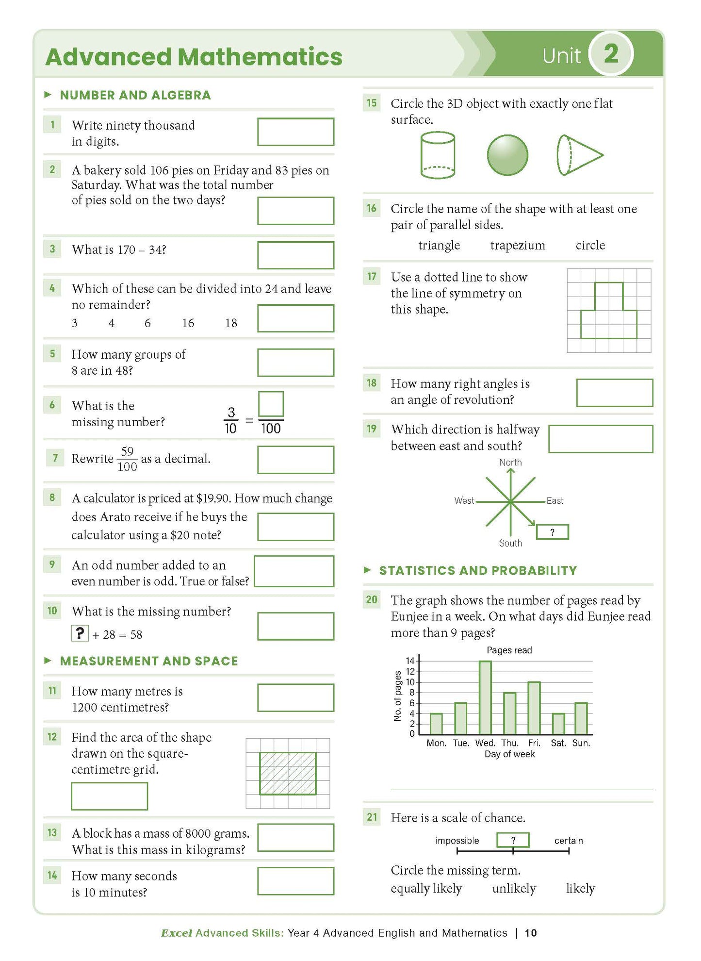 Excel Advanced Skills - Advanced English and Mathematics Year 4