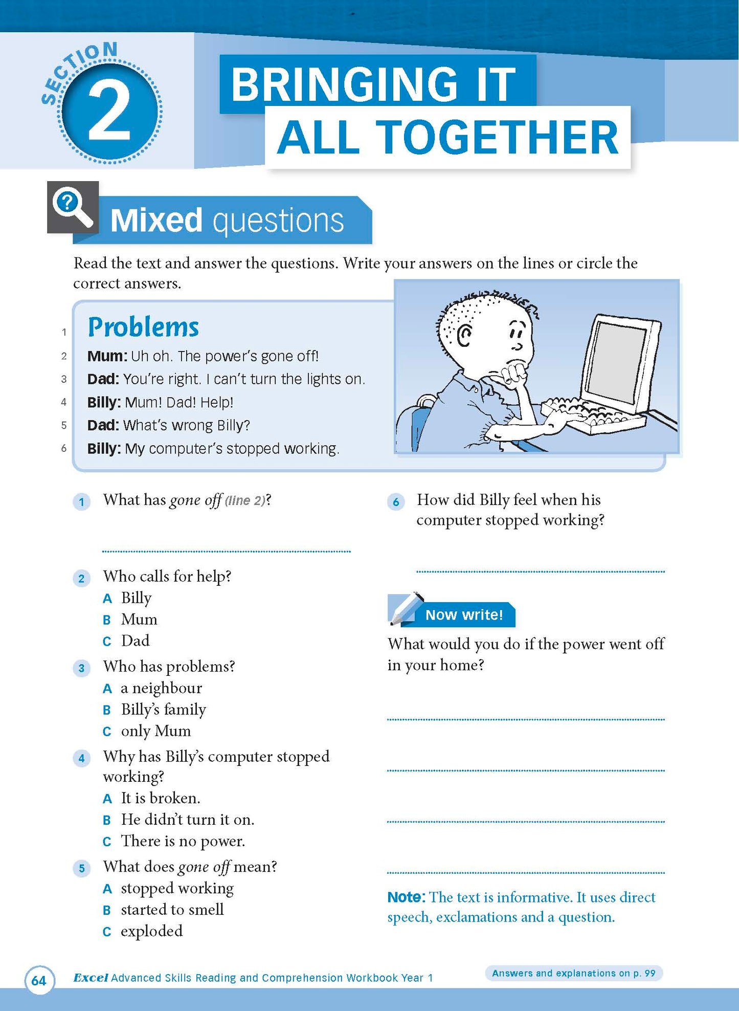 Excel Advanced Skills - Reading and Comprehension Workbook Year 1