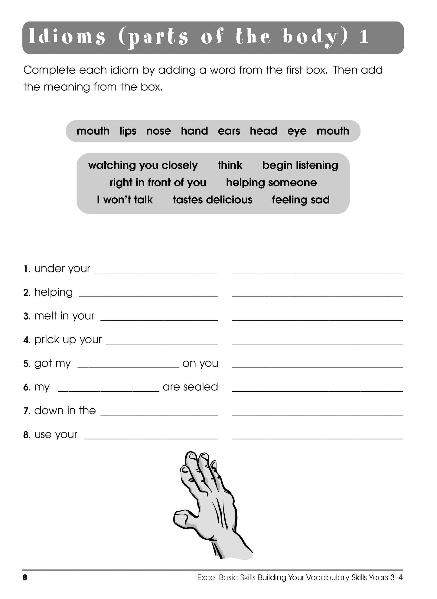 Excel Basic Skills - Building Your Vocabulary Skills Years 3-4