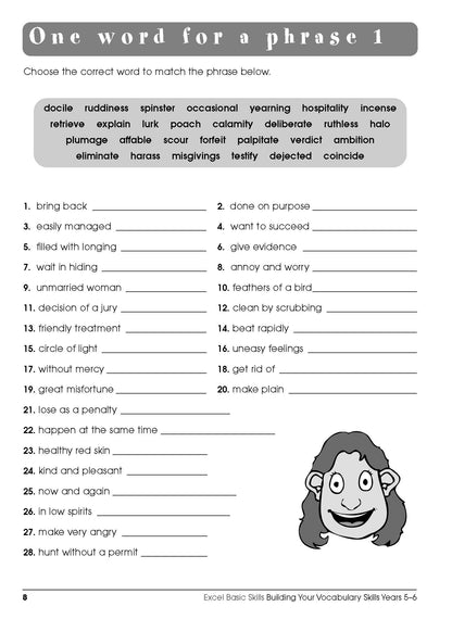 Excel Basic Skills - Building Your Vocabulary Skills Years 5-6