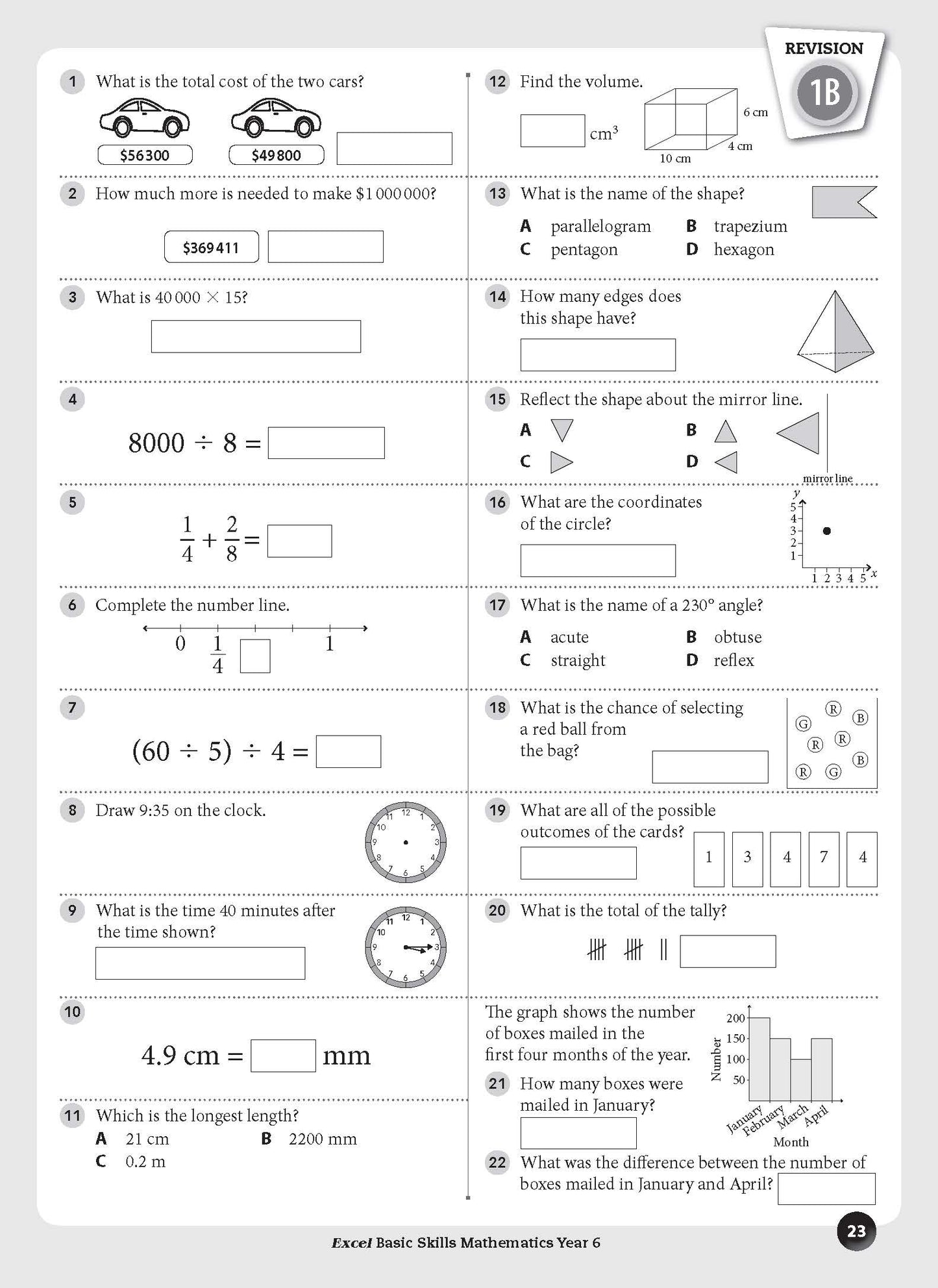 Excel Basic Skills - Mathematics Year 6