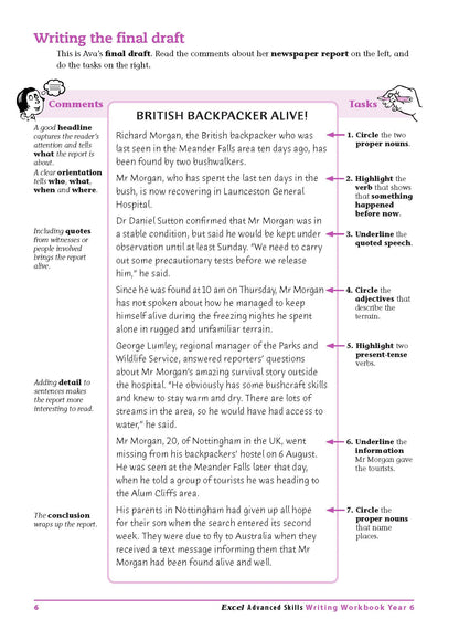 Excel Advanced Skills - Writing Workbook Year 6
