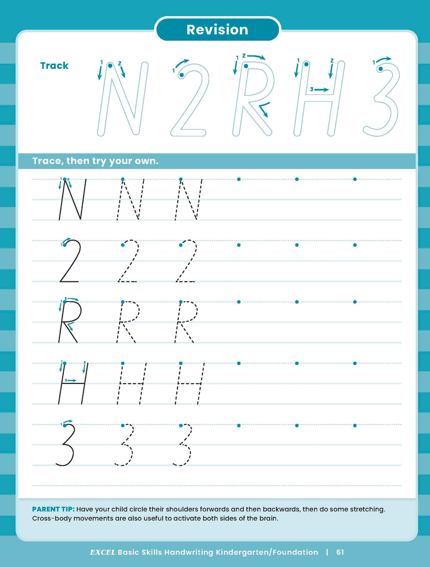 Excel Basic Skills - Handwriting Kindergarten/Foundation