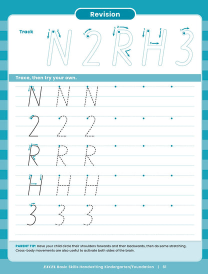 Excel Basic Skills - Handwriting Kindergarten/Foundation
