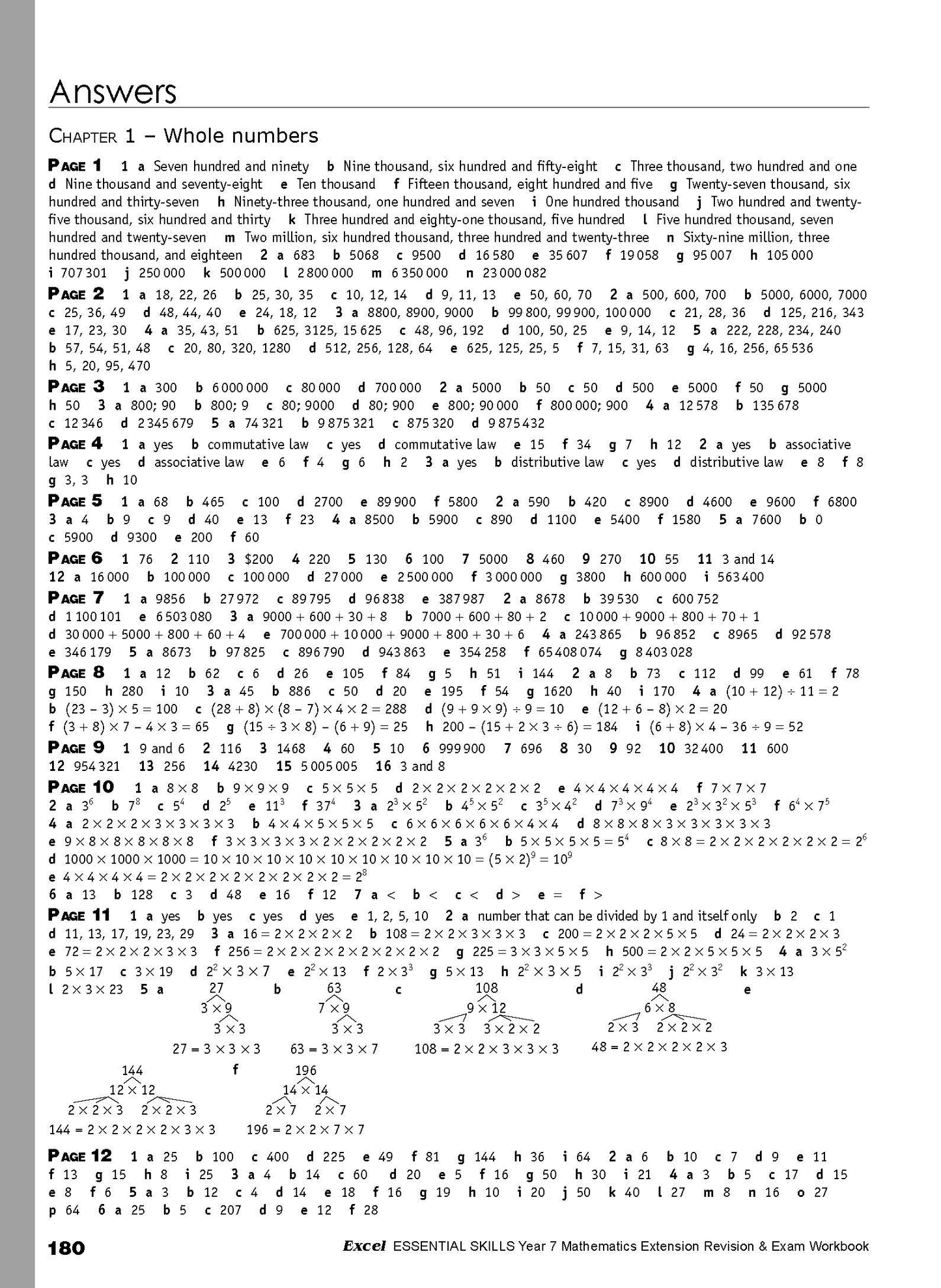 Excel Essential Skills - Mathematics Extension Revision & Exam Workbook Year 7