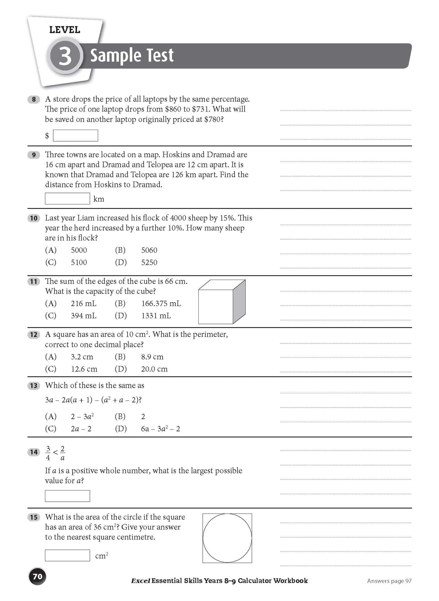 Excel Essential Skills - Calculator Workbook Years 8-9