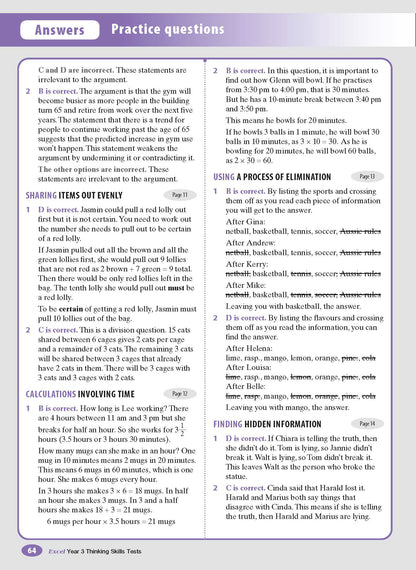 Excel Test Skills - Thinking Skills Tests Year 3
