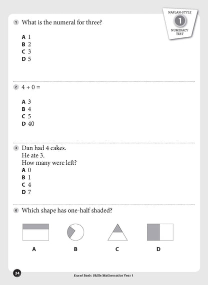 Excel Basic Skills - Mathematics Year 1