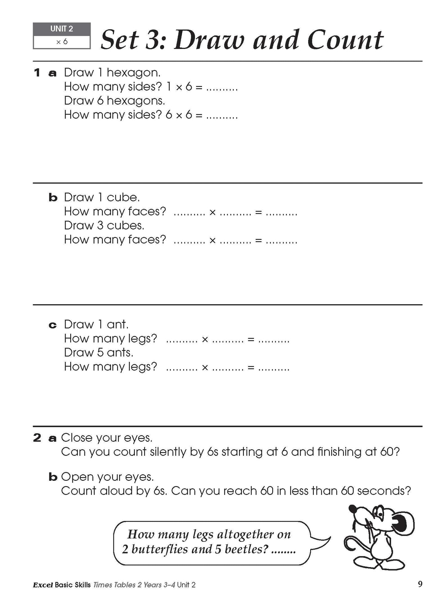 Excel Basic Skills - Times Tables 2 Years 3-4