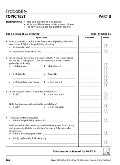 Excel Essential Skills - Mathematics Revision & Exam Workbook Year 10 NE