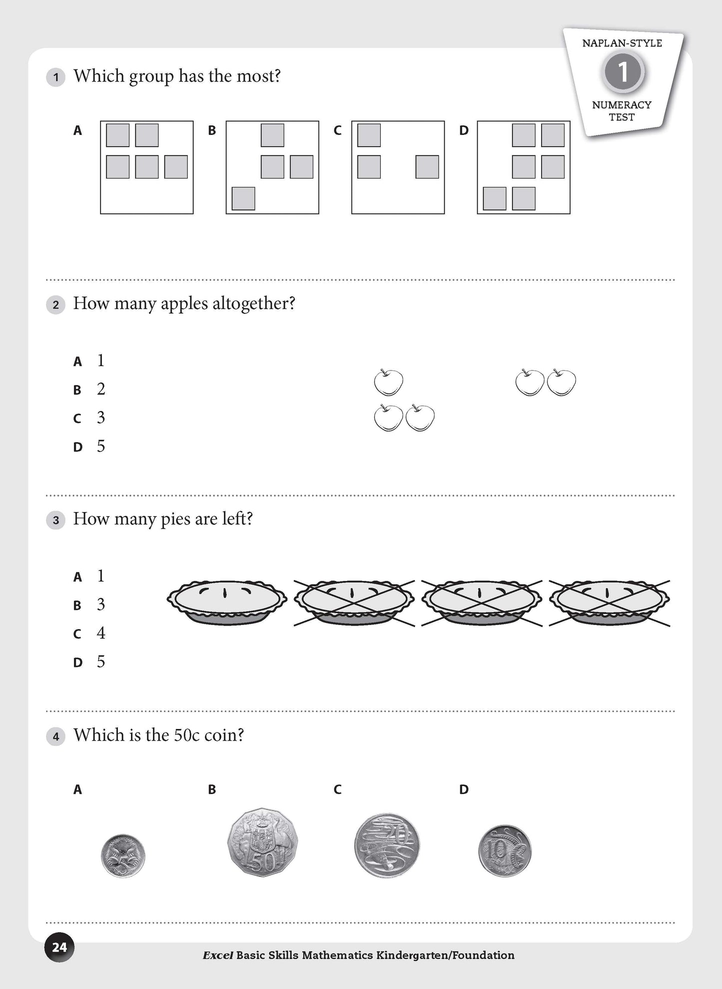 Excel Basic Skills - Mathematics Kindergarten/Foundation