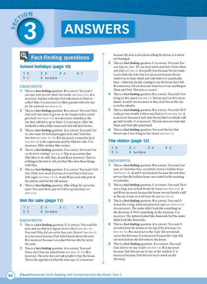 Excel Advanced Skills - Reading and Comprehension Workbook Year 2
