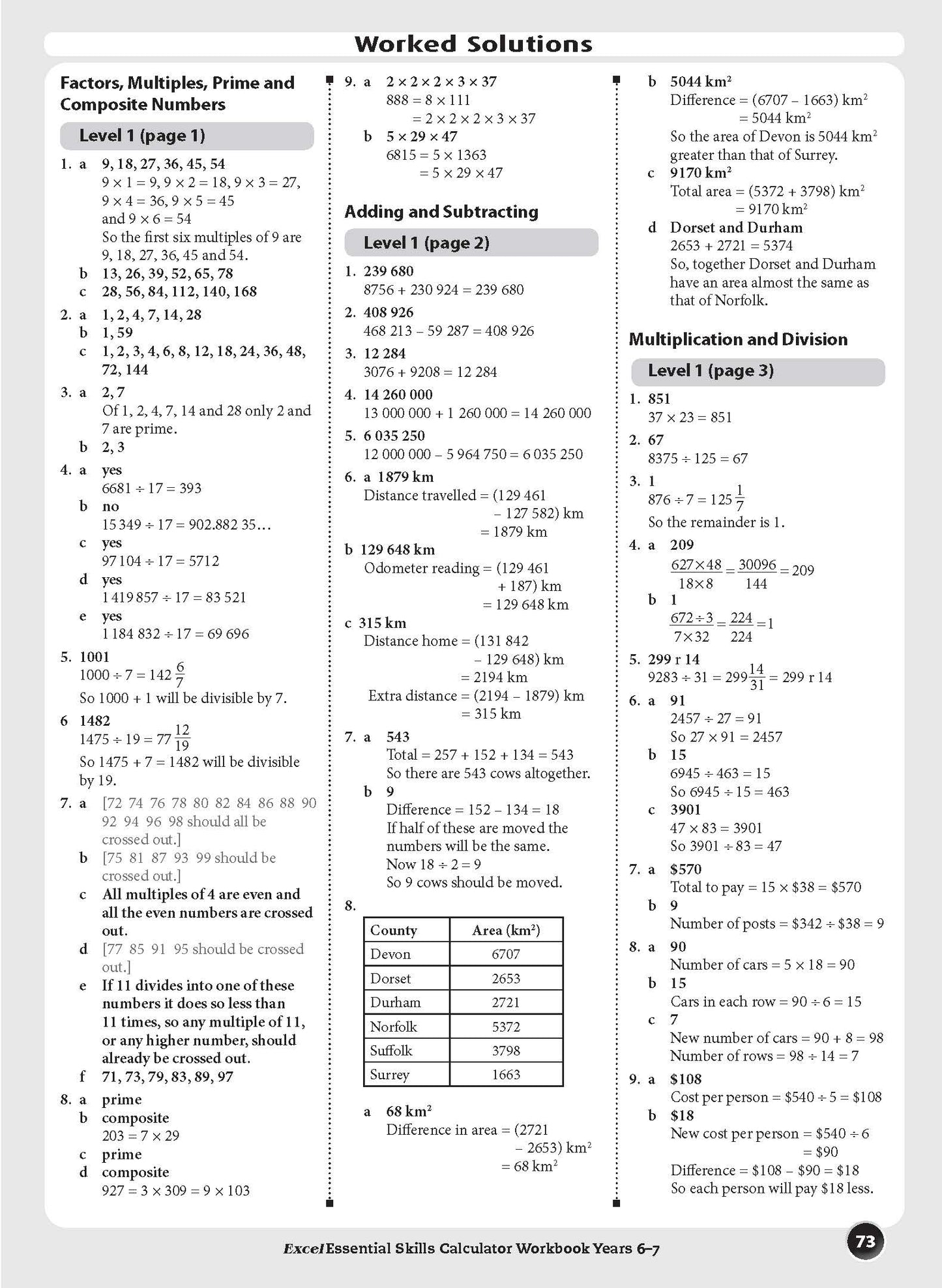 Excel Essential Skills - Calculator Workbook Years 6-7