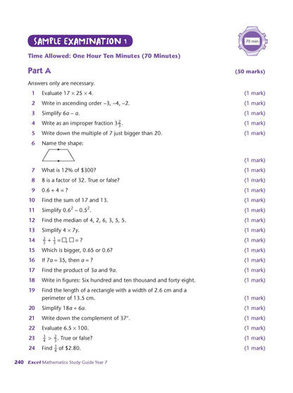 Excel Study Guide - Mathematics Year 7