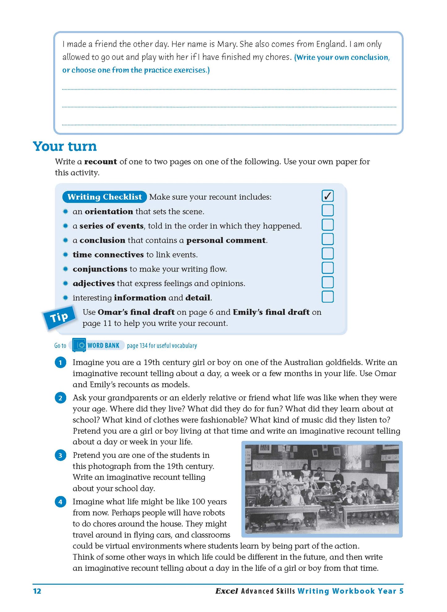 Excel Advanced Skills - Writing Workbook Year 5