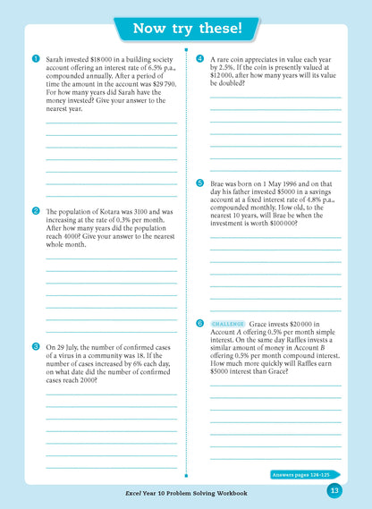 Excel Essential Skills - Problem Solving Workbook Year 10
