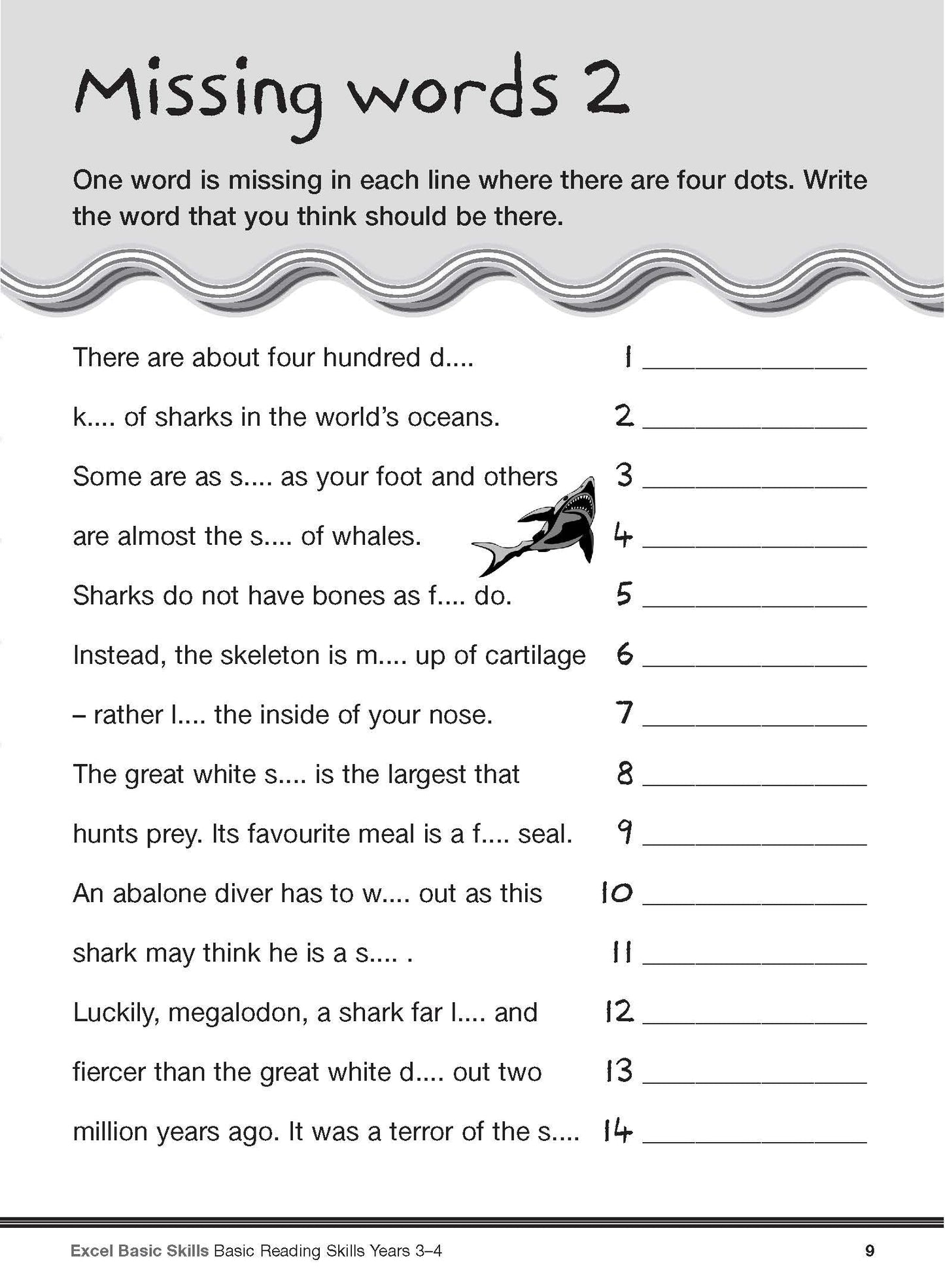 Excel Basic Skills - Basic Reading Skills Years 3-4