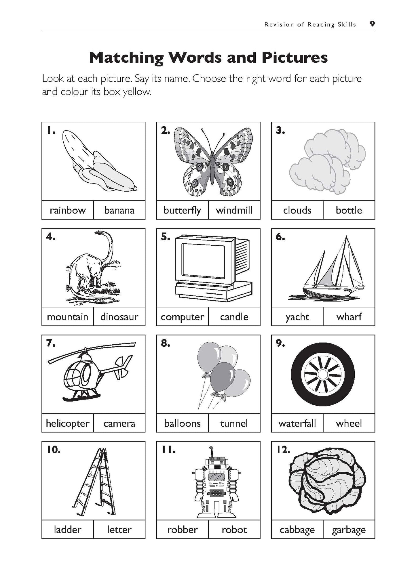 Excel Basic Skills - Reading and Comprehension Years 1-2