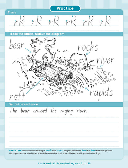 Excel Basic Skills - Handwriting Year 2