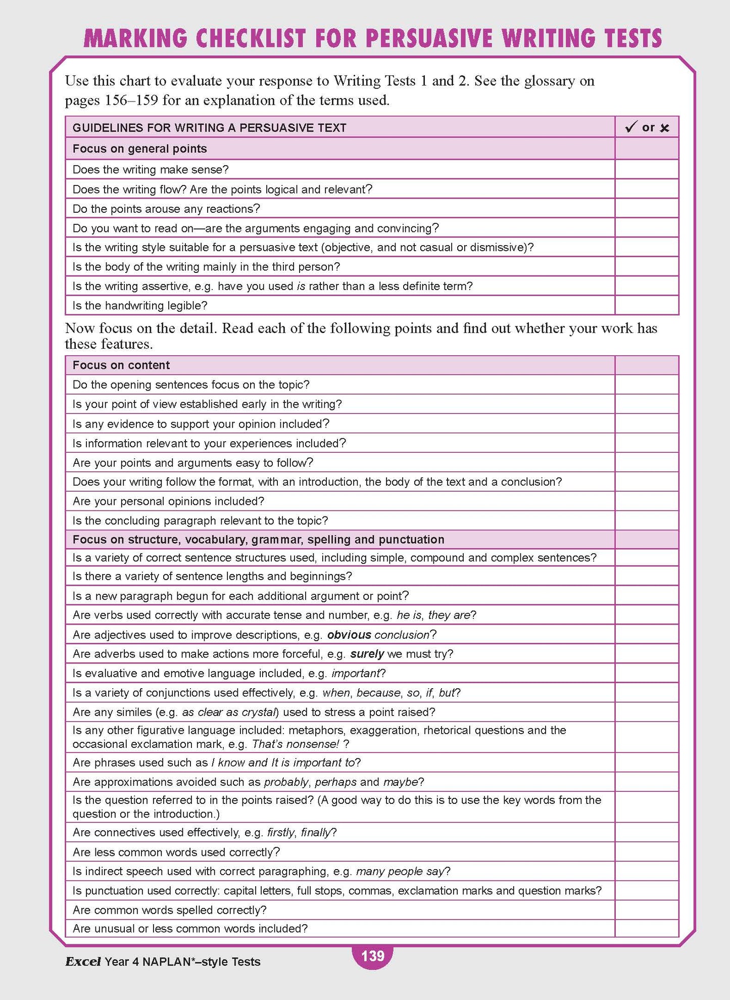 Excel Year 4 NAPLAN*-style Tests