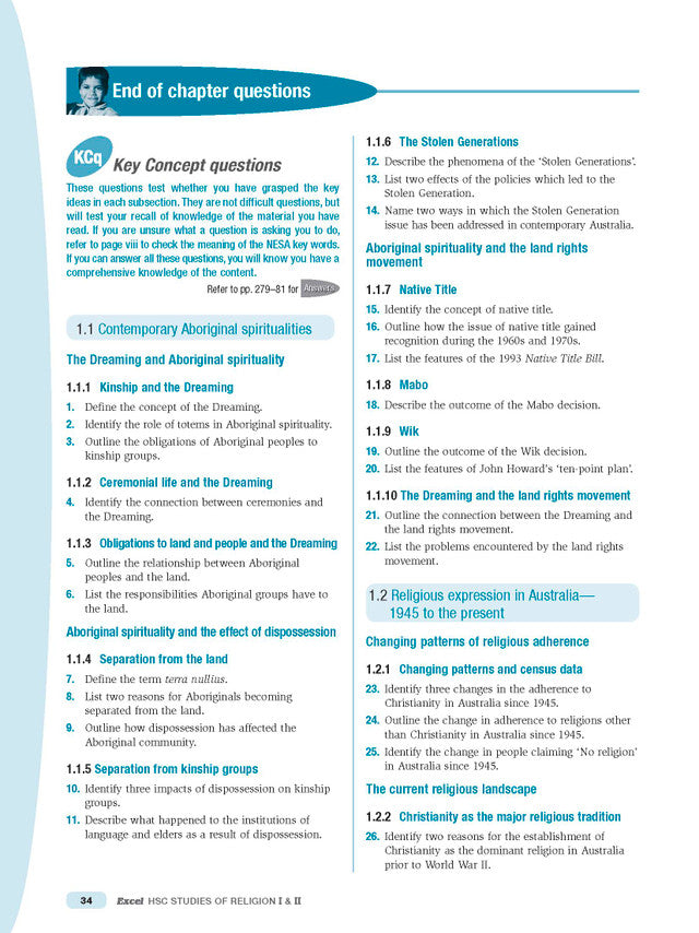 Excel HSC Year 12 Studies of Religion I and II Study Guide