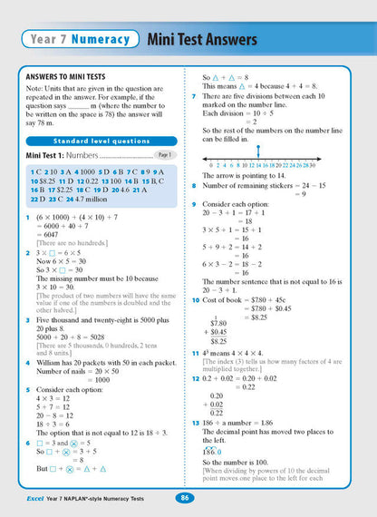 Excel Year 7 NAPLAN*-style Numeracy Tests